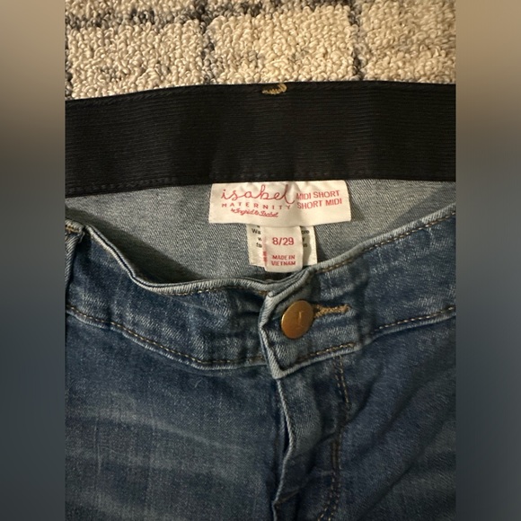 Isabel Maternity by Ingrid & Isabel. Side Panel Maternity Jean Shorts. - Picture 2 of 3